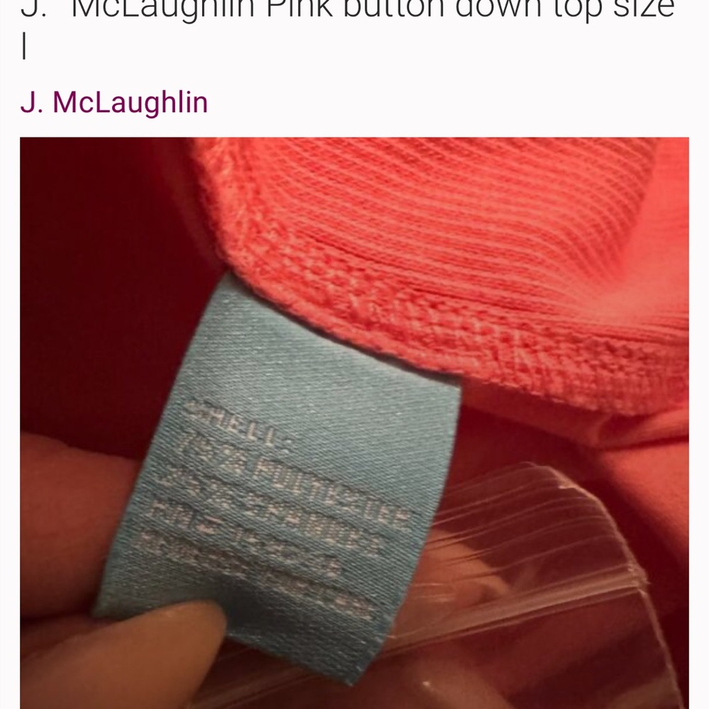 J. McLaughlin Orange/pinky Button-Down Top - Picture 4 of 5